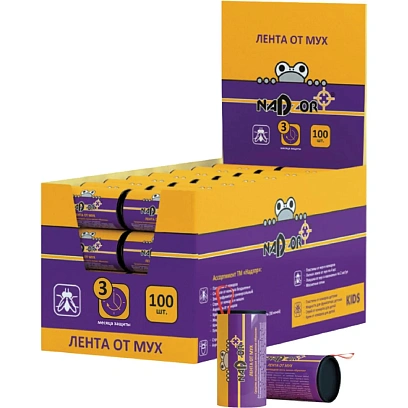 Средство от насекомых Nadzor лента от мух с кнопкой 1шт