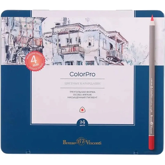 Карандаши цветные для скетч SKETCH&ART 24 цв в мет коробке 30-0042