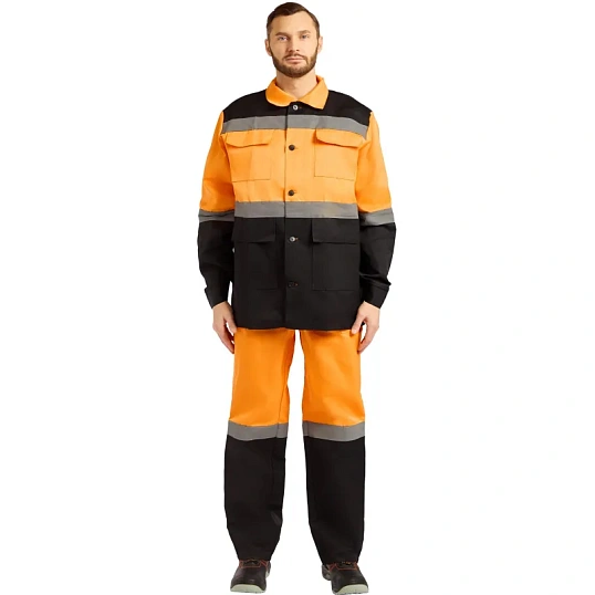 Костюм летний муж. лд01-КПК оранж./черн. (р.60-62) 182-188