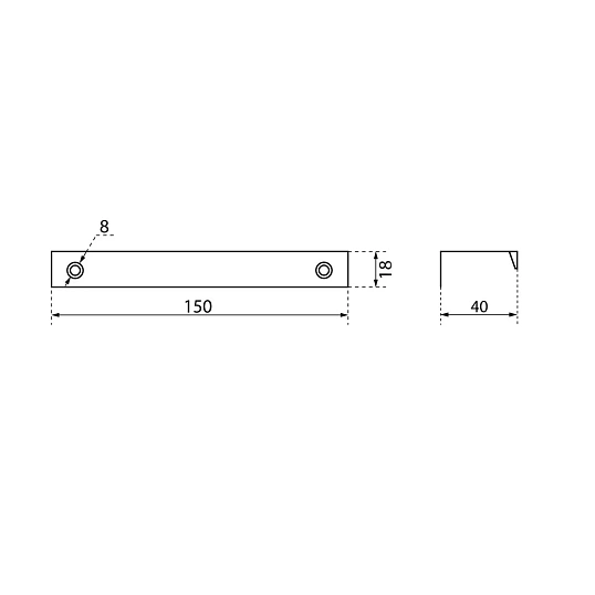 Ручка УЗК_профиль меб.StahlBuro A306-128(16674) BL матовый черный 2шт/уп