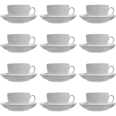 Чайная пара 210 мл Янтарь Белая 12шт/уп