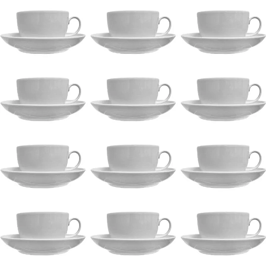 Чайная пара 210 мл Янтарь Белая 12шт/уп