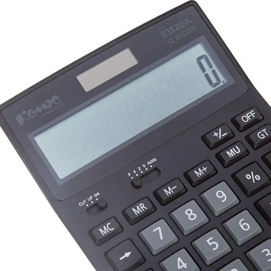 Калькулятор настольный ПОЛНОРАЗМ. КОМУС E1520A,12-р, дв.пит,183x135мм,черн