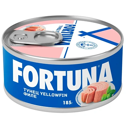 Тунец Fortuna филе yellowfin в собственном соку 185г