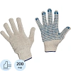 Перчатки защитные трикотажные ПВХ Точка 6 нитей 7 класс 62 г (200 пар/уп)