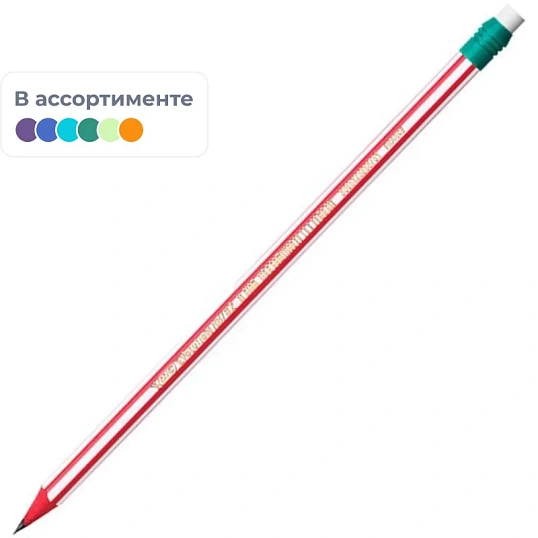Карандаш чернографитный BIC Evolution Stripes с ластиком