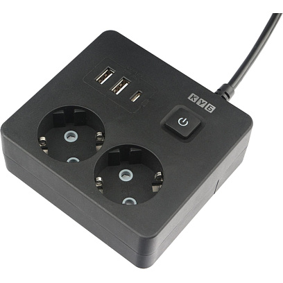 Удлинитель Power Cube, 2р,3USB, 3500 Вт, 16А,1.9 м, 3x1,0 черн.(PC-1B-2M)