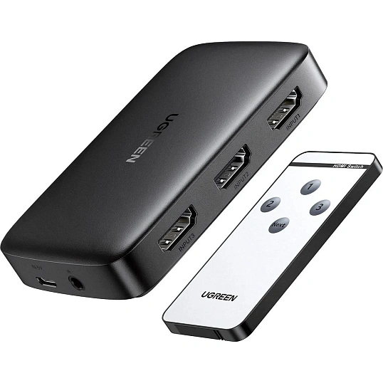 Разветвитель UGREEN CM332 3xHDMI 1.4. 4K с пультом ДУ (80125)