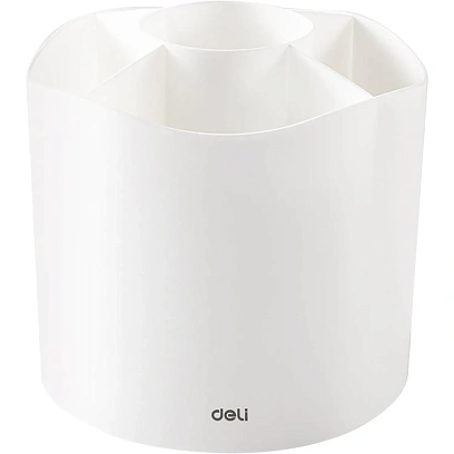 Подставка-органайзер Deli EM434, вращ, 118х118х120мм, 5 отделений, белая