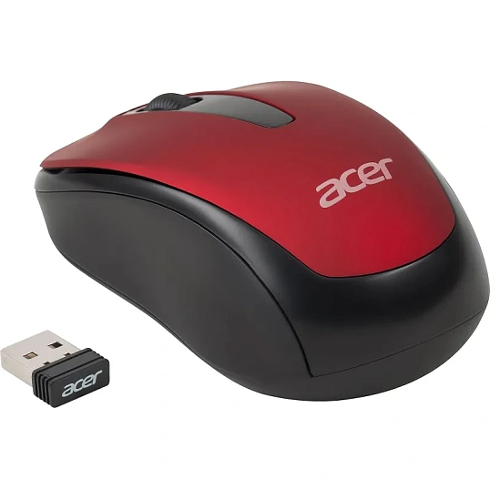 Мышь компьютерная Acer OMR136 красный  (1000dpi/WLS/USB/3кн (ZL.MCEEE.01J)