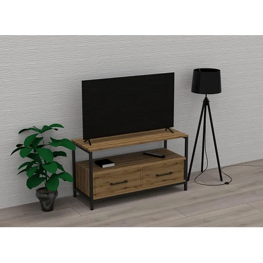 Тумба TI_Комус под ТВ Онега-11, с 2мя ящиками, дуб вотан