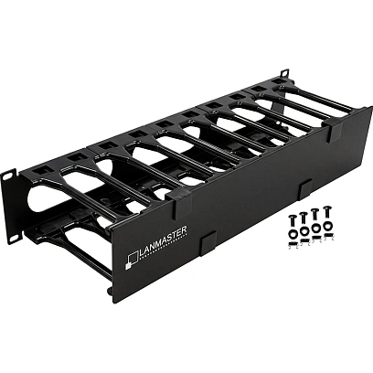 Кабельный органайзер 19 LANMASTER LAN-ORG-PF/S-2U