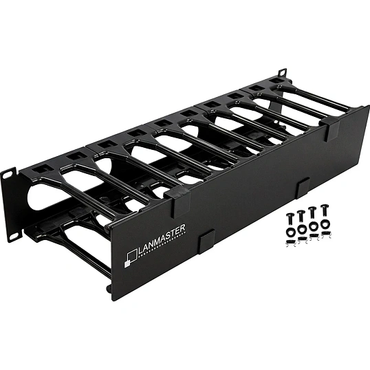 Кабельный органайзер 19 LANMASTER LAN-ORG-PF/S-2U