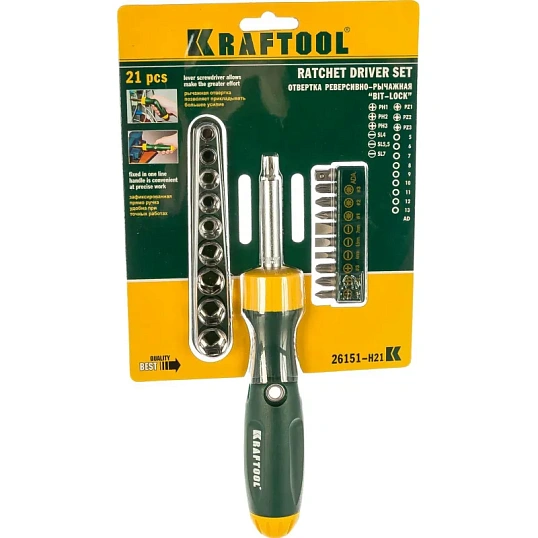 Отвертка Набор KRAFTOOL X-Hard-21, 21 предм 26151-H21
