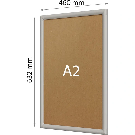 Рамка А2 Attache пласт.клик-профиль, углы прямоугольные, цвет серый