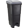 Контейнер-бак мусорный IDEA 85л с педалью на колесах серая крышка