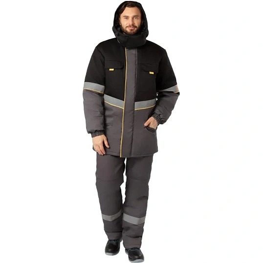 Куртка рабочая зимняя муж з43-КУ сер/чер (р.68-70) 170-176 (серияЗ)