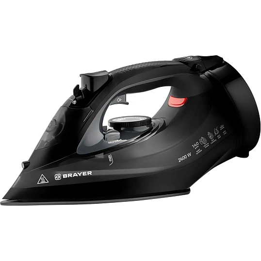 Утюг Brayer 4015BR,2400Вт,керам.140 г/мин,беспровод, 300 мл, черный