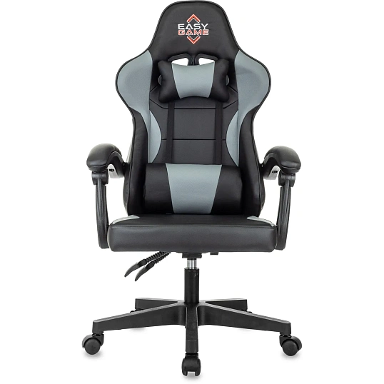 Кресло VB_Echair Easy Game-907 LT PU экокожа черный/серый, пластик