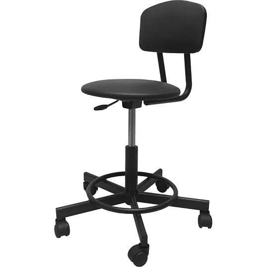 Стул лабораторный КО_EChair 231 PU (РС 97/12) к/з черный, газлифт