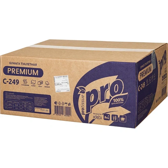 Бумага туалетная д/дисп Protissue 2сл 250лист 40 пачек в уп С249