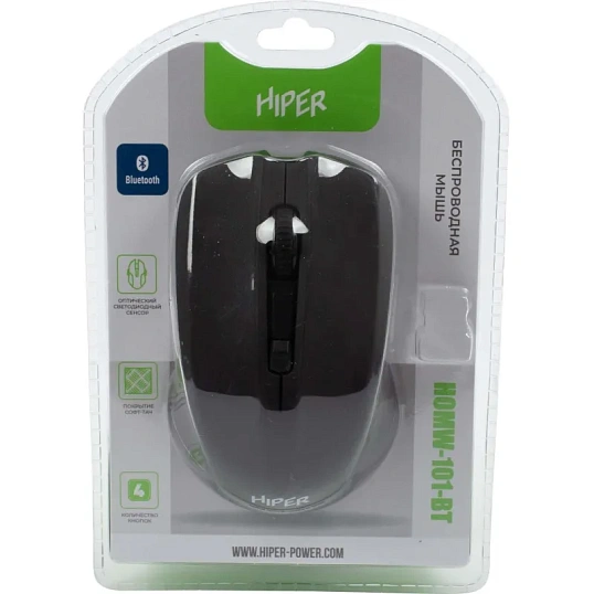 Мышь компьютерная HIPER (HOMW-101-BT)bluetooth/беспроводная/черная