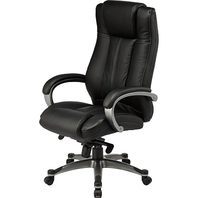 Кресло BN_Dp_Руководителя EChair-604 ML кожа черная, пластик