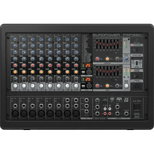 Микшер-усилитель Behringer PMP1680S, 2х600Вт 4 Ом, 12 каналов, эквалайзер