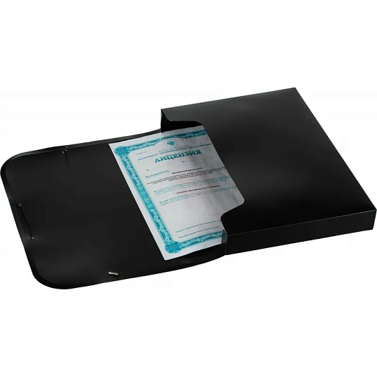 Папка на резинках -короб ATTACHE,черный, 40мм, 0,45