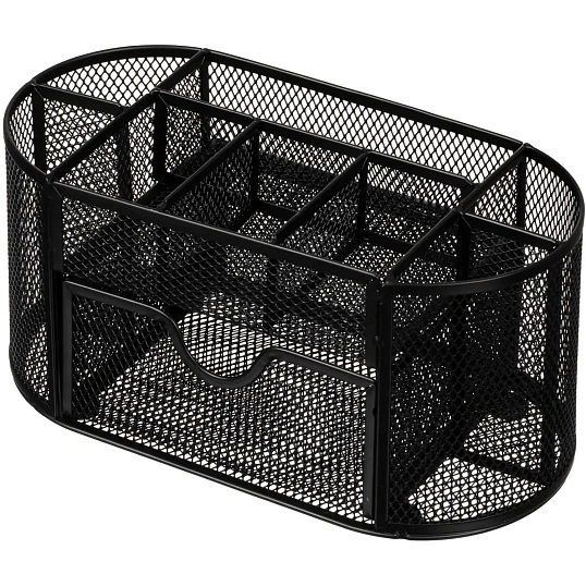 Подставка-органайзер д/канц.мелочей Комус 9отд мет сетка 220х110х105мм черн