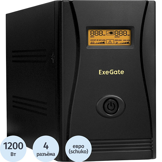 ИБП ExeGate SpecialPro Smart LLB-2000.LCD.AVR.4SH.RJ (EP285522RUS)