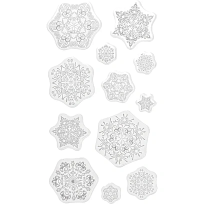 Наклейка Новогодняя на окно Ледяные узоры, 25x14,4см  НУ-7033