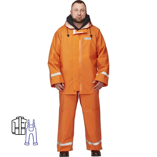 Костюм влагозащитный КПК Fisherman's WPL оранж 60-62/182-188