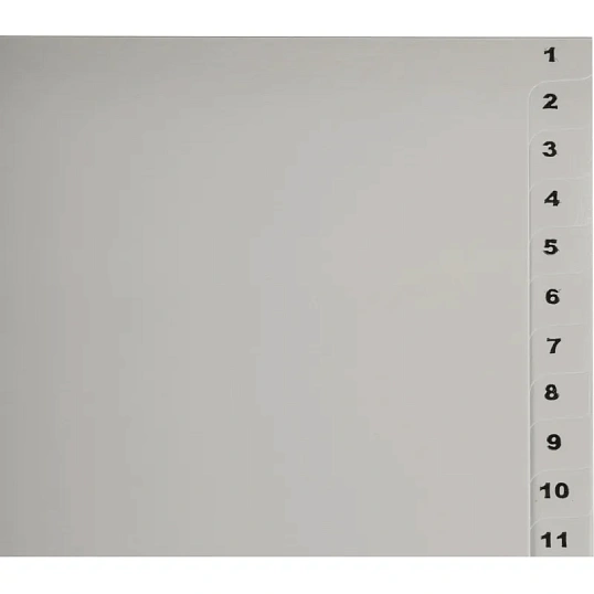 Разделитель листов 31л. цифровые пластик.Комус