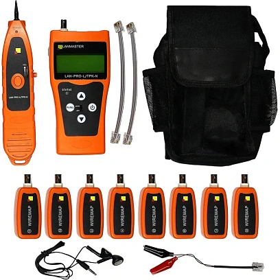 Тестер LANMASTER LAN-PRO-L/TPK-N-8R с изм. длины и трассировкой каб. линий