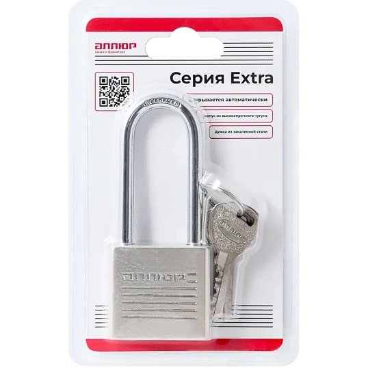 Замок навесной УЗК_Аллюр ВС1Ч-038Д (38хd=6х50) чугун(16834)хром(дл.дуж/4кл)
