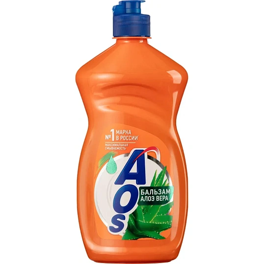 Средство для мытья посуды AOS Бальзам Алое вера 450гр