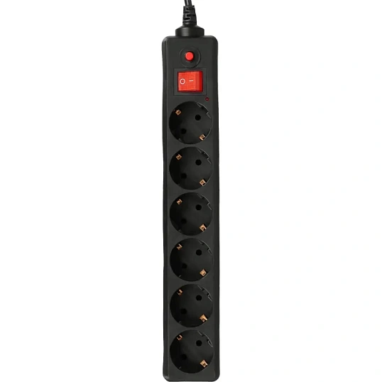 Сетевой фильтр Buro 600SH-1.8-B 1.8м (6 розеток) черный