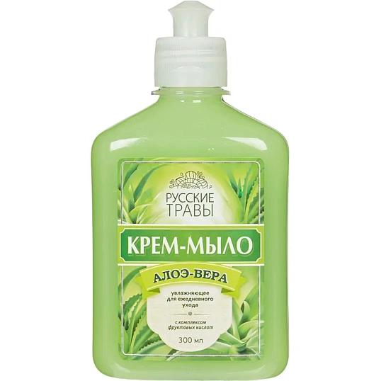 Крем-мыло жидкое РУССКИЕ ТРАВЫ 300мл пуш-пул Алоэ-Вера