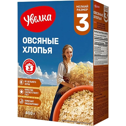 Хлопья Увелка овсяные быстрые, 400г