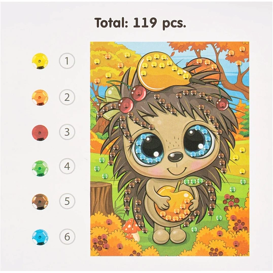 Аппликация из пайеток Ёжик МУЛЬТИ АРТ  SEQPACK-112294