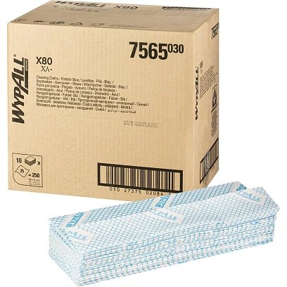 Материал протирочный нетканый WypAll X80 синий 1сл 25л/пач 10пач/уп 7565