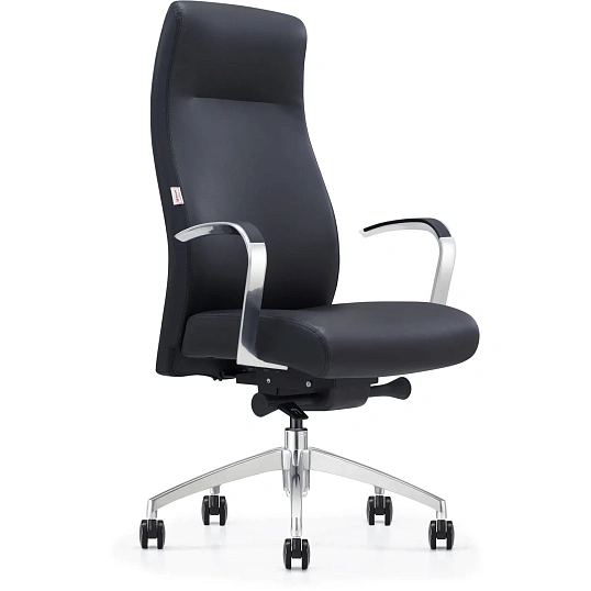 Кресло ЮФК Комус Мебель Easy Chair 501, экокожа, черный, алюминий