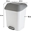 Контейнер для мусора с педалью Step 15л белый