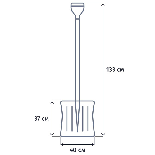 Лопата д/уборки снега с прямым алюминиевым черенком ковш 40х37см