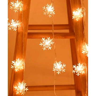 Электрогирлянда 10 LED ламп, длина 150см, 1 режим, теплый белый,арт.93403