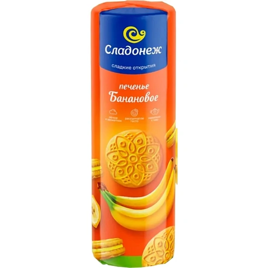 Печенье сэндвич Сладонеж банановое, 210г