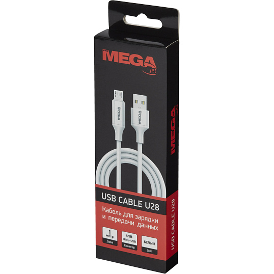 Кабель 2,4A, 1м, USB - Micro-USB, TPE, силикон, белый BT-JCBL-007/U28