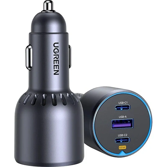 Зарядное устройство Ugreen EC703 (35024)авто;75W USB-A+USB-C+PD без каб/сер