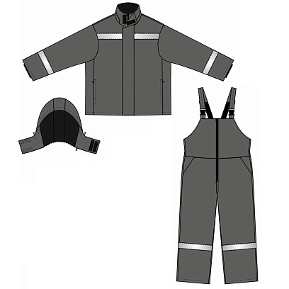Костюм рабочий зимний мужской з48-КПК серый (р.52-54) 194-200